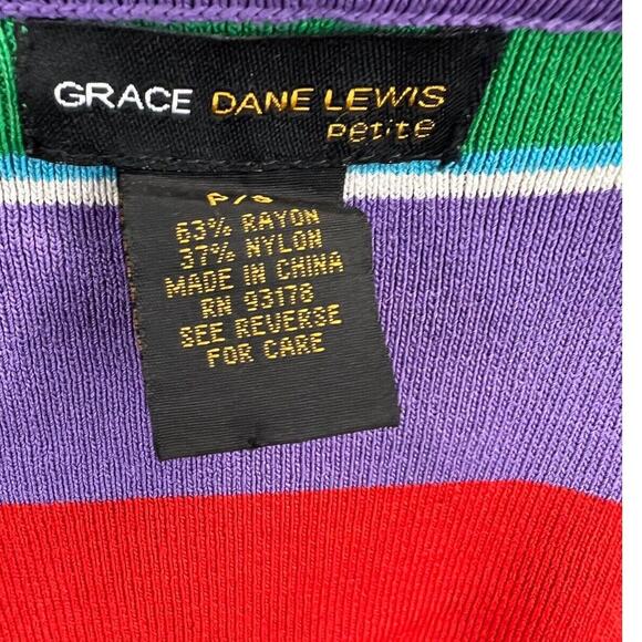 Grace Dane Lewis Womens Skirt Top Outfit Size Petite Small Color Block Striped - Picture 9 of 9